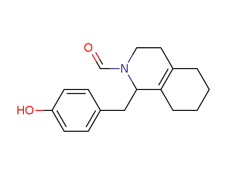 Molecular Structure of 94006-07-2 ((-)-3,4,5,6,7,8-hexahydro-1-[(4-hydroxyphenyl)methyl](1H)-isoquinoline-2-carbaldehyde)