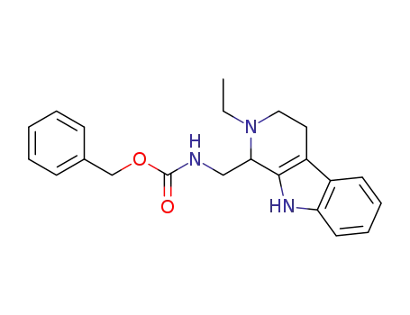 Molecular Structure of 79940-64-0 (1,2,3,4-tetrahydro-1-((N-benzyloxycarbonylamino)methyl)-2-ethyl-β-carboline)