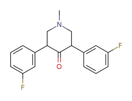 Molecular Structure of 62290-79-3 (4-Piperidinone, 3,5-bis(3-fluorophenyl)-1-methyl-)