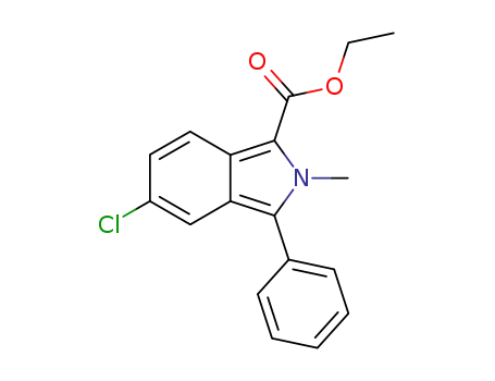 Molecular Structure of 65458-50-6 (2H-Isoindole-1-carboxylic acid, 5-chloro-2-methyl-3-phenyl-, ethyl ester)