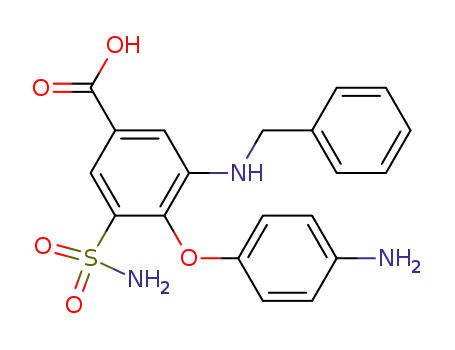 Molecular Structure of 53136-54-2 (Benzoic acid,
4-(4-aminophenoxy)-3-(aminosulfonyl)-5-[(phenylmethyl)amino]-)