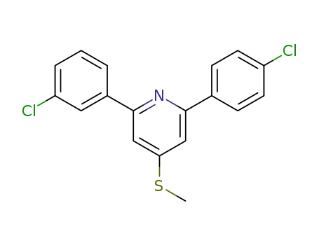 Molecular Structure of 116579-59-0 (2-(3-chlorophenyl)-6-(4-chlorophenyl)-4-(methylsulfanyl)pyridine)