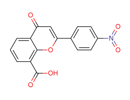 Molecular Structure of 92605-89-5 (4H-1-Benzopyran-8-carboxylic acid, 2-(4-nitrophenyl)-4-oxo-)