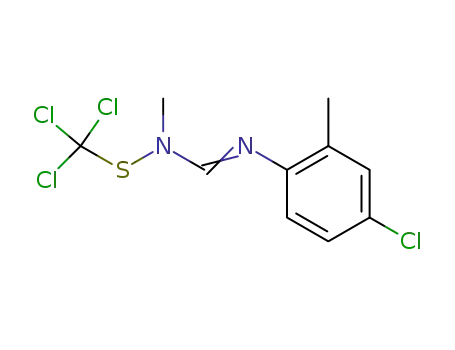 Molecular Structure of 55311-57-4 (Methanimidamide, N'-(4-chloro-2-methylphenyl)-N-methyl-N-[(trichloromethyl)thio]-)