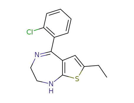 Molecular Structure of 39227-78-6 (1H-Thieno[2,3-e]-1,4-diazepine, 5-(2-chlorophenyl)-7-ethyl-2,3-dihydro-)
