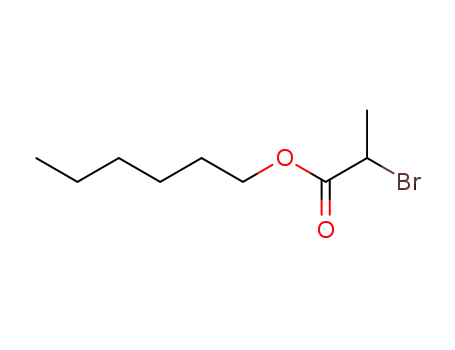Molecular Structure of 28456-82-8 (Propanoic acid, 2-bromo-, hexyl ester)
