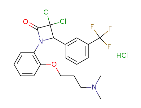 3,3-dichloro-1-[2-[3-(dimethylamino)propoxy]phenyl]-4-[3-(trifluoromethyl)phenyl]-2-azetidinone, hydrochloride