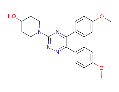 Molecular Structure of 59663-59-1 (4-Piperidinol, 1-[5,6-bis(4-methoxyphenyl)-1,2,4-triazin-3-yl]-)