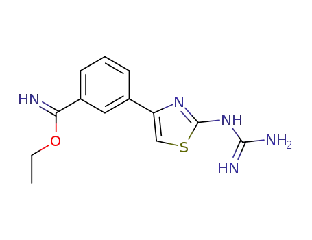 Benzenecarboximidic acid,
3-[2-[(aminoiminomethyl)amino]-4-thiazolyl]-, ethyl ester