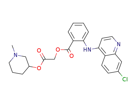 Molecular Structure of 86518-42-5 (2-[(1-methylpiperidin-3-yl)oxy]-2-oxoethyl 2-[(7-chloroquinolin-4-yl)amino]benzoate)