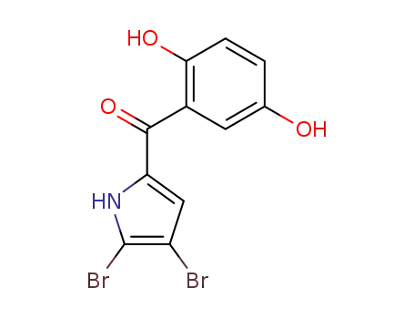 Molecular Structure of 50372-58-2 (Methanone, (4,5-dibromo-1H-pyrrol-2-yl)(2,5-dihydroxyphenyl)-)