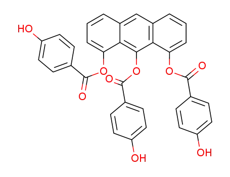 Molecular Structure of 42200-27-1 (1,8,9-tri(4-hydroxybenzoyloxy)anthracene)