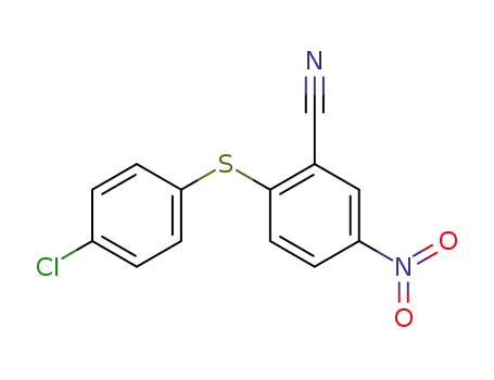 Molecular Structure of 78940-73-5 (2-[(4-CHLOROPHENYL)THIO]-5-NITROBENZONITRILE)