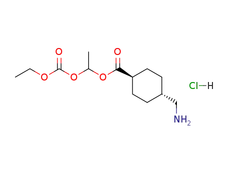 Molecular Structure of 100165-48-8 (1-(ethyloxycarbonyloxy)ethyl trans-4-aminomethylcyclohexanecarboxylate hydrochloride)