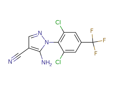 Molecular Structure of 86398-96-1 (5-amino-1-[2,6-dichloro-4-(trifluoromethyl)phenyl]-1H-pyrazole-4-carbonitrile)