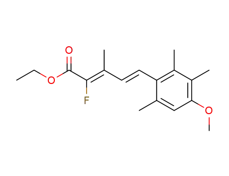 Molecular Structure of 63651-04-7 (2,4-Pentadienoic acid,
2-fluoro-5-(4-methoxy-2,3,6-trimethylphenyl)-3-methyl-, ethyl ester,
(Z,E)-)