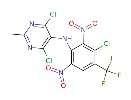 Molecular Structure of 96834-35-4 (N-(3'-chloro-2',6'-dinitro-4'-trifluoromethylphenyl)-5-amino-4,6-dichloro-2-methylpyrimidine)