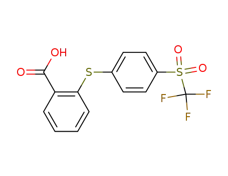 Molecular Structure of 63708-74-7 (Benzoic acid, 2-[[4-[(trifluoromethyl)sulfonyl]phenyl]thio]-)