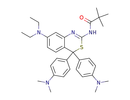 Molecular Structure of 64072-24-8 (<i>N</i>-[7-diethylamino-4,4-bis-(4-dimethylamino-phenyl)-4<i>H</i>-benzo[<i>d</i>][1,3]thiazin-2-yl]-2,2-dimethyl-propionamide)