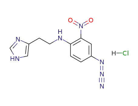 Molecular Structure of 79412-26-3 (4<sup>(5)</sup>-[2-(4-azido-2-nitroanilino)ethyl]imidazole hydrochloride)