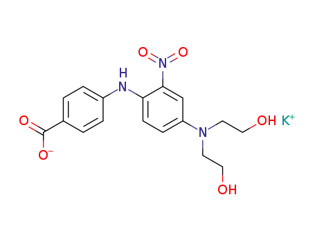 2-nitro-4-N,N-bis-(2-hydroxyethyl)-aminodiphenylamine-4'-carboxylic acid, potassium salt