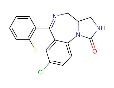 Molecular Structure of 68288-27-7 (8-chloro-6-(2-fluoro-phenyl)-2,3,3a,4-tetrahydro-benzo[<i>f</i>]imidazo[1,5-<i>a</i>][1,4]diazepin-1-one)