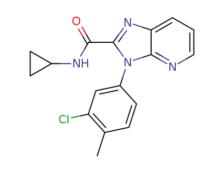Molecular Structure of 1622208-41-6 (3-(3-chloro-4-methylphenyl)-N-cyclopropyl-3H-imidazo[4,5-b]pyridine-2-carboxamide)
