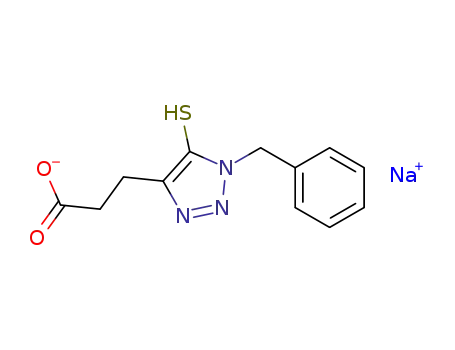 Molecular Structure of 61336-31-0 (1H-1,2,3-Triazole-4-propanoic acid, 5-mercapto-1-(phenylmethyl)-,
monosodium salt)