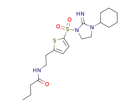 1-[5-(2-butyrylamino-ethyl)-thiophene-2-sulfonyl]-3-cyclohexyl-imidazolidin-2-ylideneamine