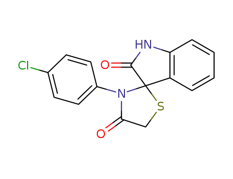 Molecular Structure of 79962-57-5 (Spiro[3H-indole-3,2'-thiazolidine]-2,4'(1H)-dione, 3'-(4-chlorophenyl)-)