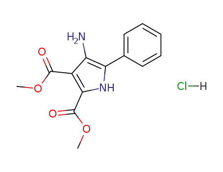 Molecular Structure of 59133-23-2 (dimethyl 4-amino-5-phenyl-1H-pyrrole-2,3-dicarboxylate hydrochloride)