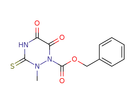 Molecular Structure of 80819-15-4 (tetrahydro-2-methyl-5,6-dioxo-3-thioxo-as-triazine-1(2H)-carboxylic acid benzyl ester)