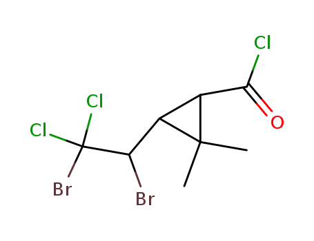 Molecular Structure of 66841-74-5 (Cyclopropanecarbonyl chloride,
3-(1,2-dibromo-2,2-dichloroethyl)-2,2-dimethyl-)