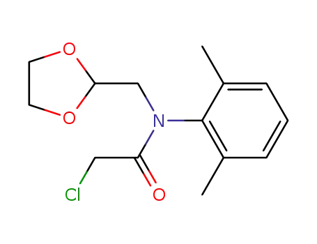 Molecular Structure of 54237-74-0 (2-Chloro-N-(1,3-dioxolan-2-ylmethyl)-N-(2,6-dimethylphenyl)acetamide)