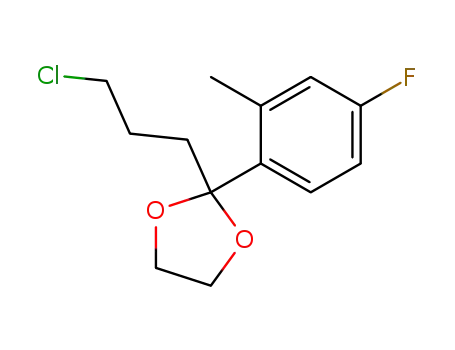 Molecular Structure of 59002-13-0 (1,3-Dioxolane, 2-(3-chloropropyl)-2-(4-fluoro-2-methylphenyl)-)