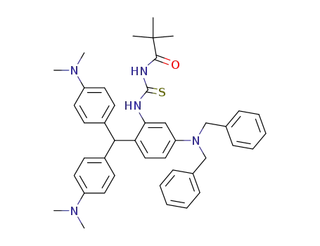 Molecular Structure of 64071-94-9 (4-dibenzylamino-2-(N'-pivaloylthioureido)-4',4-bis-(dimethylamino)triphenylmethane)