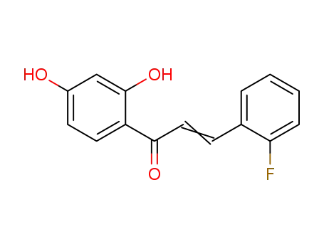 Molecular Structure of 142920-40-9 (2-Propen-1-one, 1-(2,4-dihydroxyphenyl)-3-(2-fluorophenyl)-)