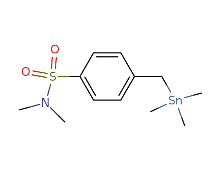 Molecular Structure of 92179-54-9 (N,N-dimethyl-4-[(trimethylstannanyl)methyl]benzenesulfonamide)