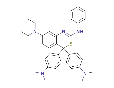 Molecular Structure of 64071-93-8 (4,4-bis-(4-dimethylamino-phenyl)-<i>N</i><sup>7</sup>,<i>N</i><sup>7</sup>-diethyl-<i>N</i><sup>2</sup>-phenyl-4<i>H</i>-benzo[<i>d</i>][1,3]thiazine-2,7-diamine)
