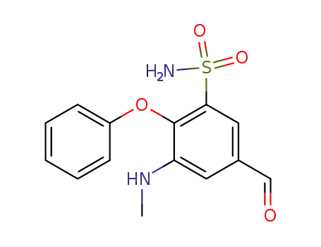 Molecular Structure of 62274-07-1 (Benzenesulfonamide, 5-formyl-3-(methylamino)-2-phenoxy-)