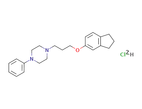 Molecular Structure of 78114-61-1 (1-(3-(2,3-Dihydro-1H-inden-5-yl)propyl)-4-phenylpiperazine dihydrochlo ride)
