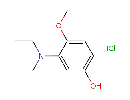 Molecular Structure of 62496-05-3 (Phenol, 3-(diethylamino)-4-methoxy-, hydrochloride)