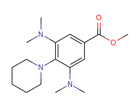 Molecular Structure of 61544-88-5 (Benzoic acid, 3,5-bis(dimethylamino)-4-(1-piperidinyl)-, methyl ester)