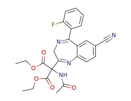 Propanedioic acid,
(acetylamino)[7-cyano-5-(2-fluorophenyl)-3H-1,4-benzodiazepin-2-yl]-,
diethyl ester