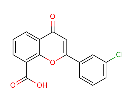 Molecular Structure of 92606-26-3 (4H-1-Benzopyran-8-carboxylic acid, 2-(3-chlorophenyl)-4-oxo-)