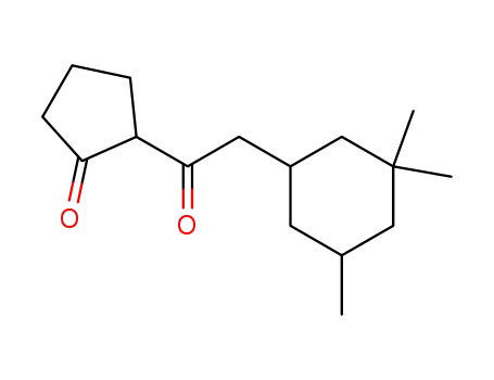 Molecular Structure of 84642-57-9 (2-[(3,3,5-trimethylcyclohexyl)acetyl]cyclopentan-1-one)
