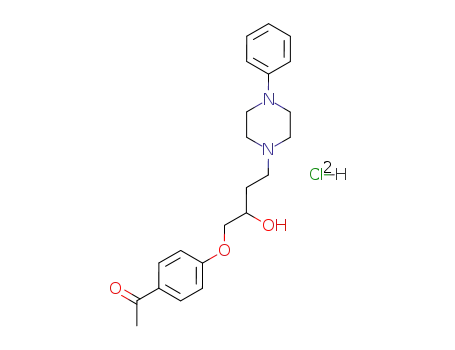 Ethanone, 1-[4-[2-hydroxy-4-(4-phenyl-1-piperazinyl)butoxy]phenyl]-,
dihydrochloride