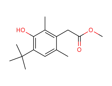 Molecular Structure of 55698-89-0 (methyl 4-t-butyl-2,6-dimethyl-3-hydroxyphenylacetate)