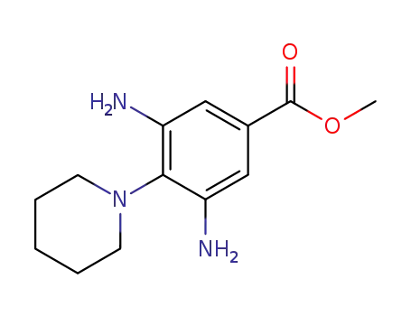 Molecular Structure of 61544-87-4 (Benzoic acid, 3,5-diamino-4-(1-piperidinyl)-, methyl ester)