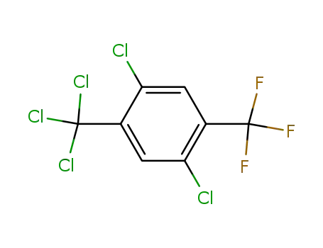Molecular Structure of 63430-06-8 (Benzene, 1,4-dichloro-2-(trichloromethyl)-5-(trifluoromethyl)-)